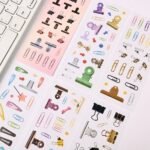 مجموعة ملصقات شفافة بتصميم أدوات مكتبية